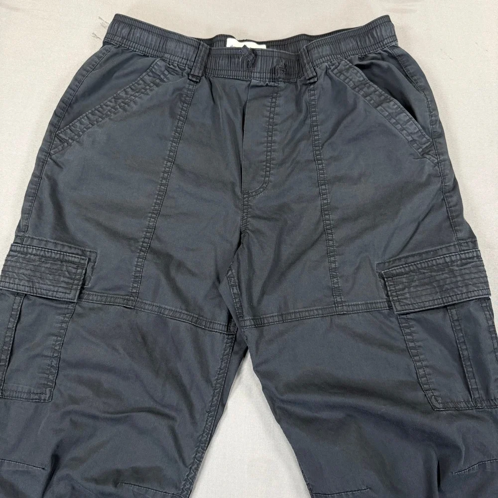 Abercrombie Kids Boys 17/18 Black Baggy Cargo Pants Stretch Utility Pockets